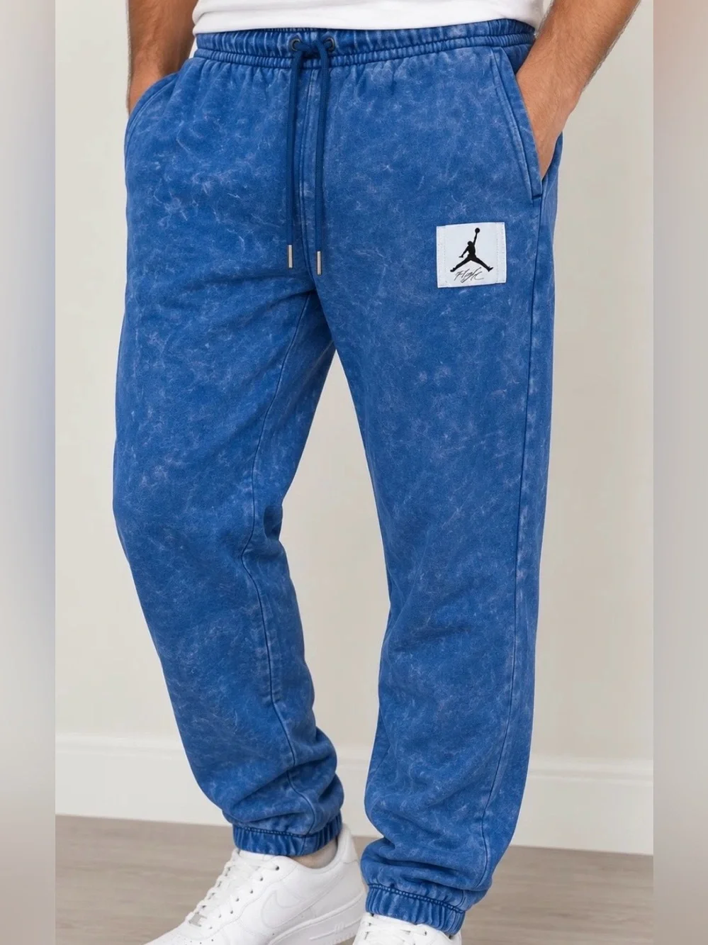 Nike Jordan Flight Fleece Jogger Sweatpants Blue Acid Wash Men's sz small new